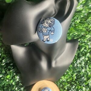 UNC  Blue Button Earrings